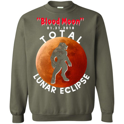 Best Total Lunar Eclipse Shirt 2018 - Blood Moon Werewolf T-shirt Military Green