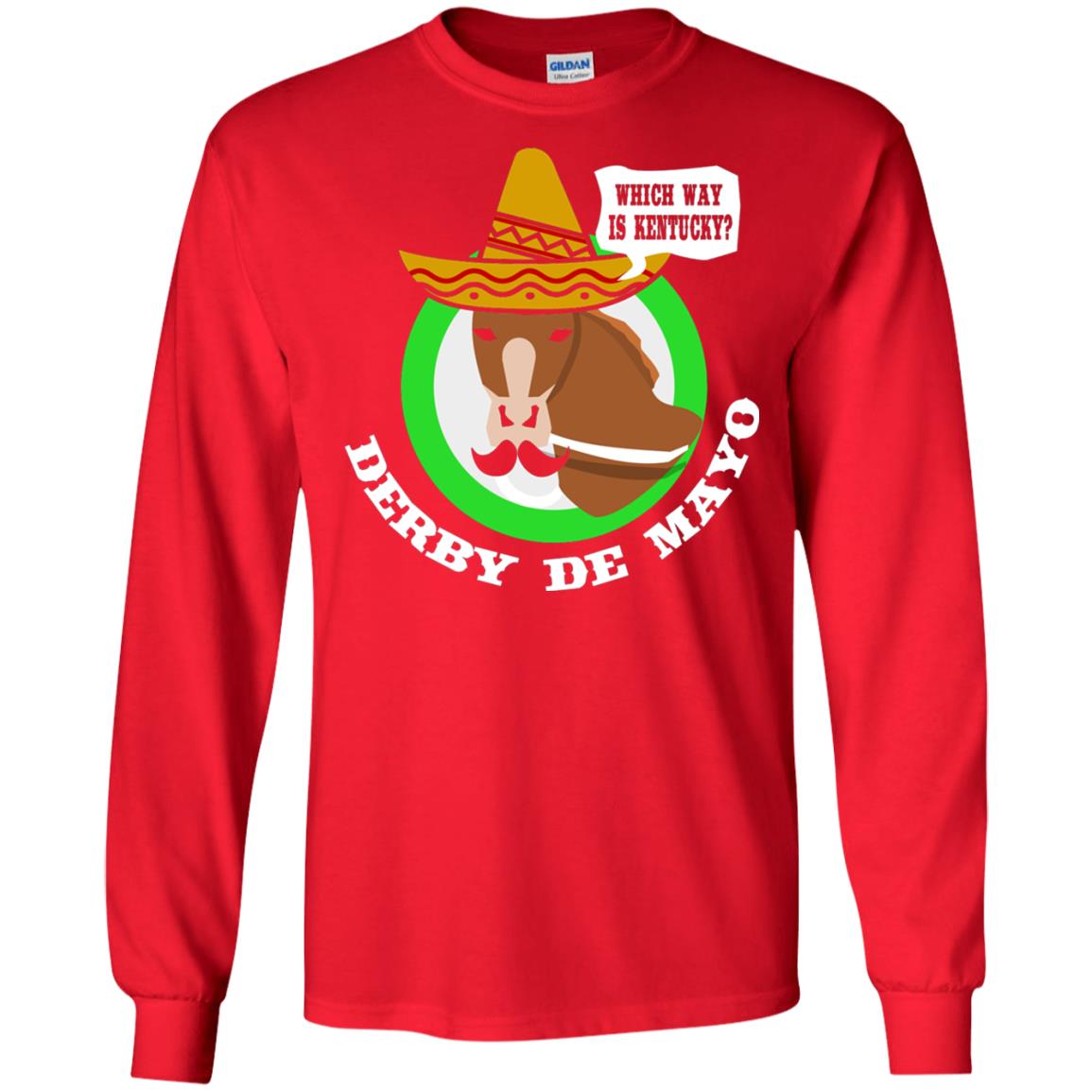 Derby De Mayo Kentucky Sombrero Mexican Horse Race T-shirt Red