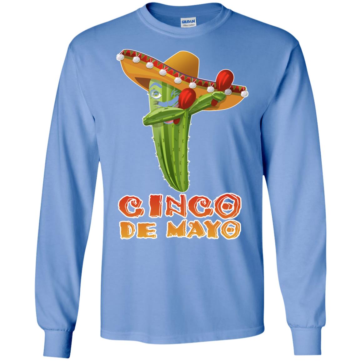 Dabbing Cinco De Mayo Cactus Shirt Carolina Blue