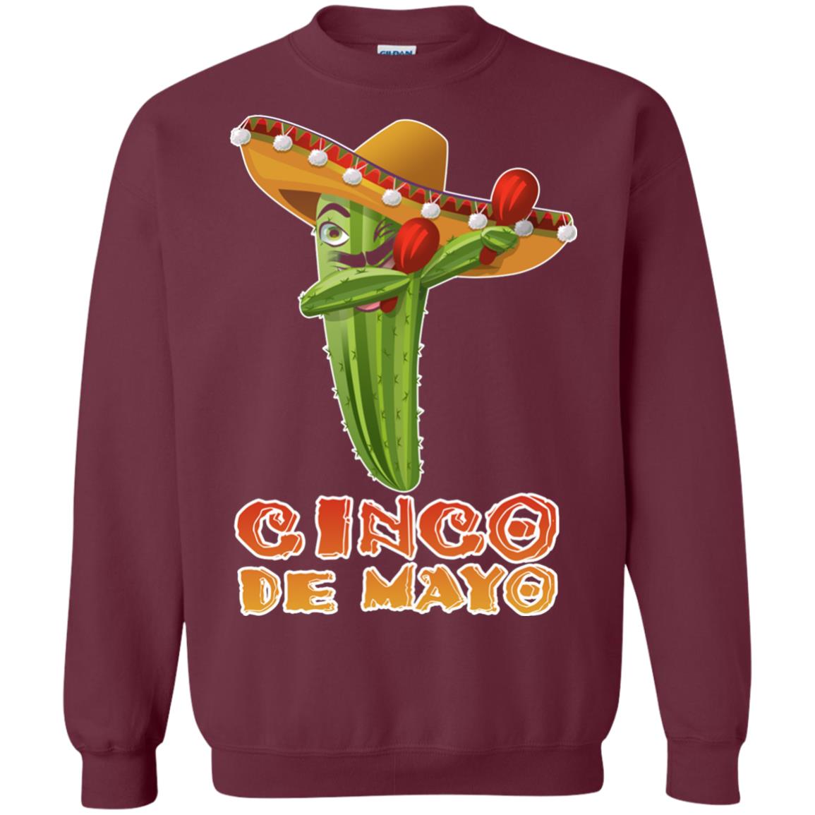 Dabbing Cinco De Mayo Cactus Shirt Maroon