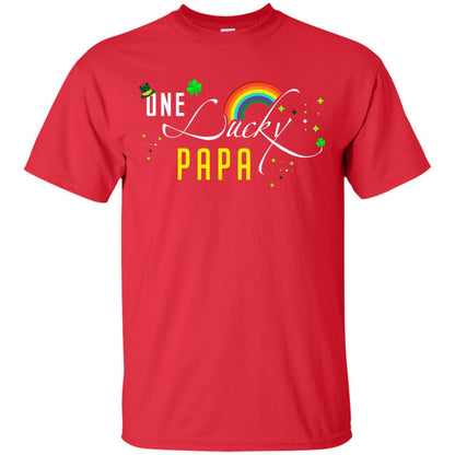 One Lucky Papa St. Patrick_s Day T-shirt Red