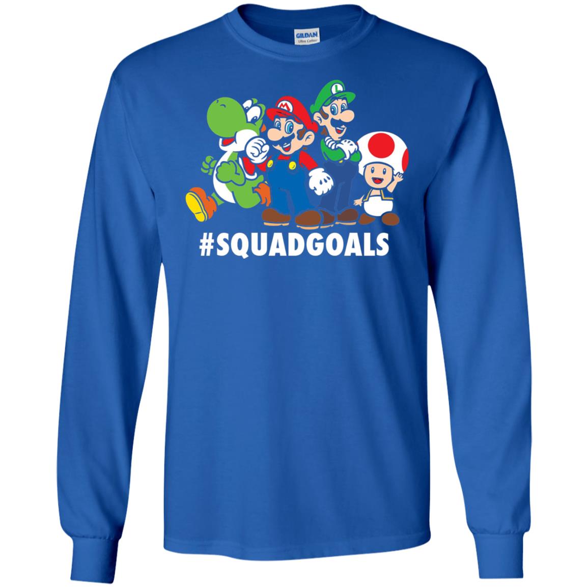 Nintendo Super Mario Luigi #squadgoals Gamer T-shirt Royal
