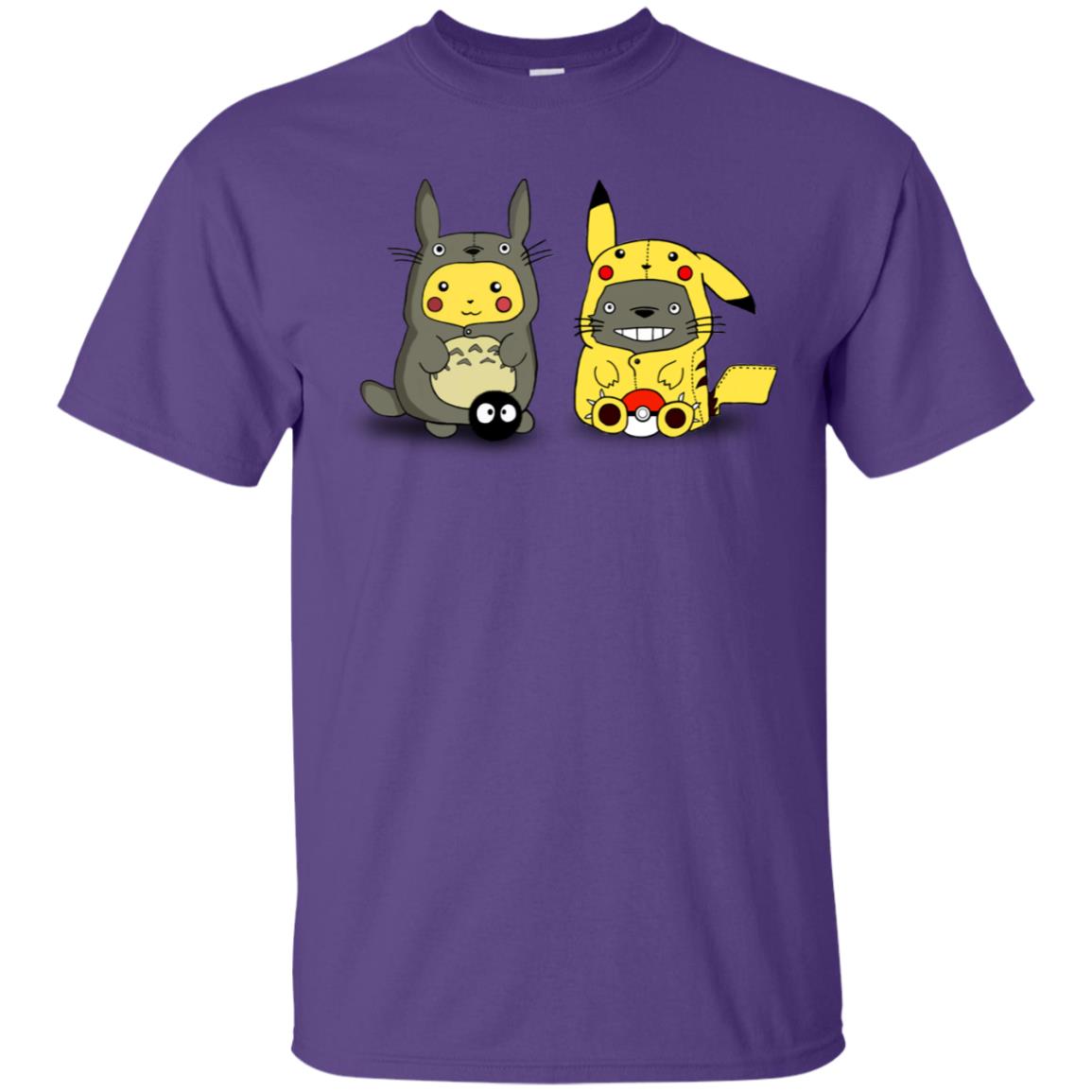 Pikachu Cosplay Totoro And Totoro Cosplay Pikachu T-shirt Purple