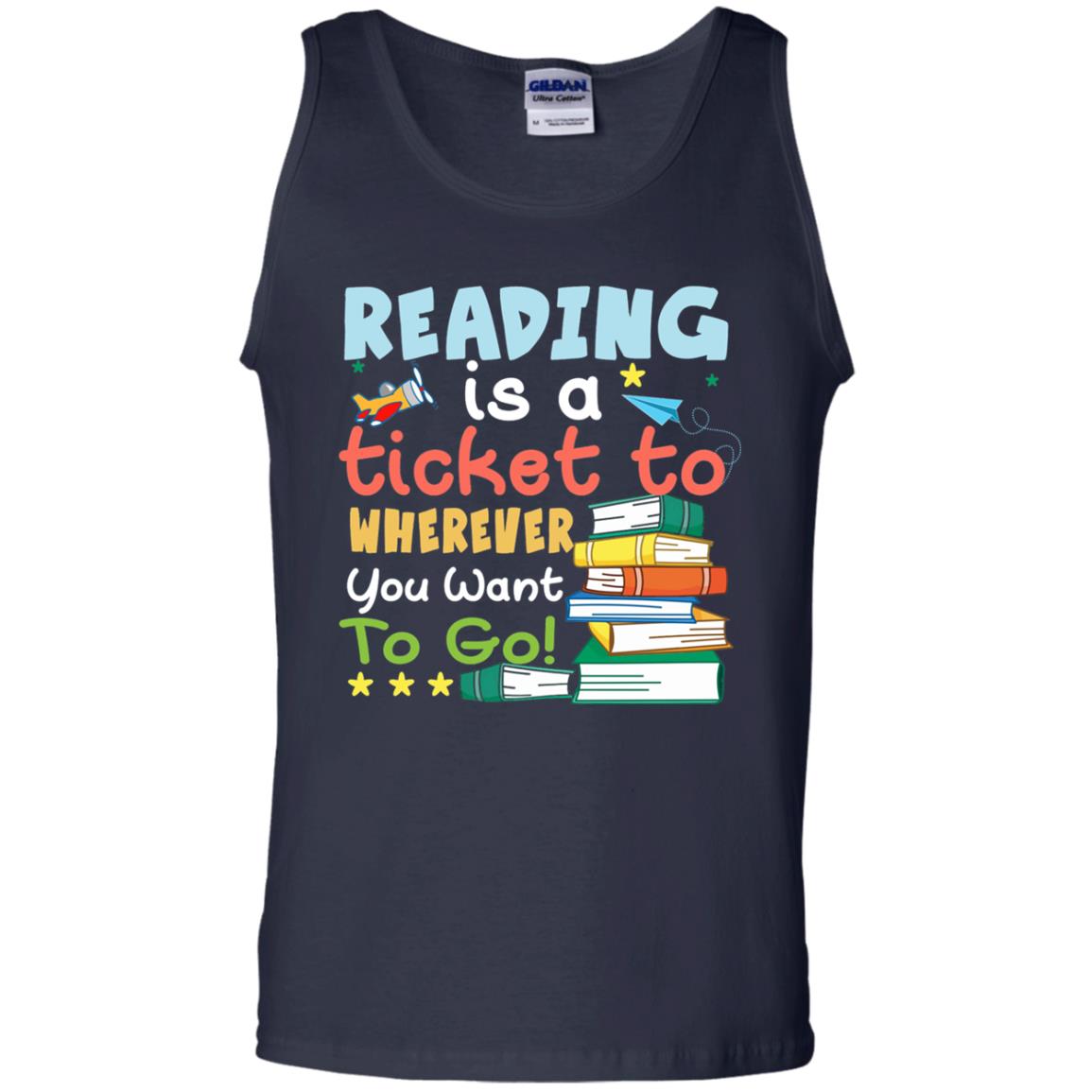 Reading Is A Ticket To Wherever You Want To Go Book Shirt Navy
