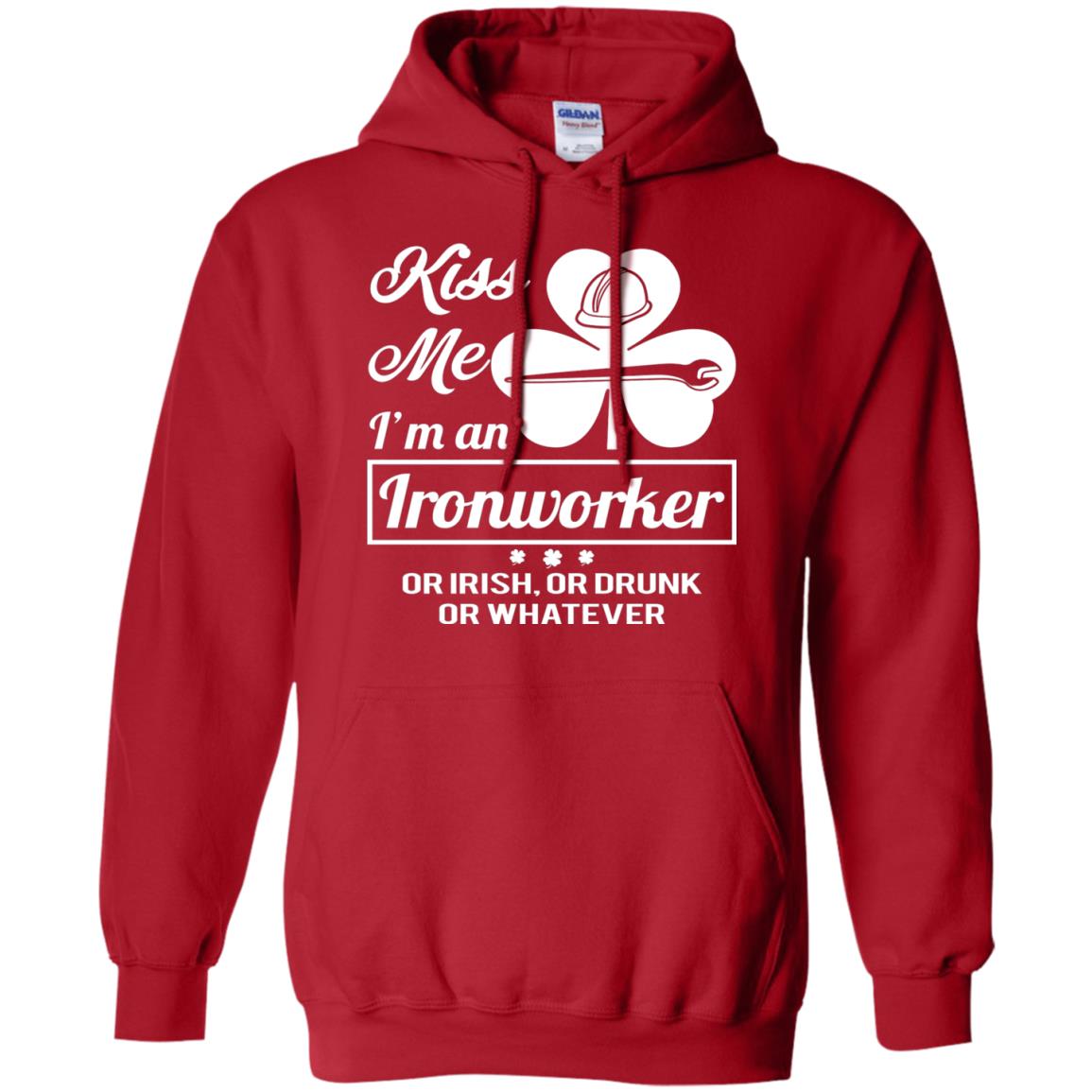 Funny St Patricks Day Shirt Kiss Me I Am An Ironworker Red