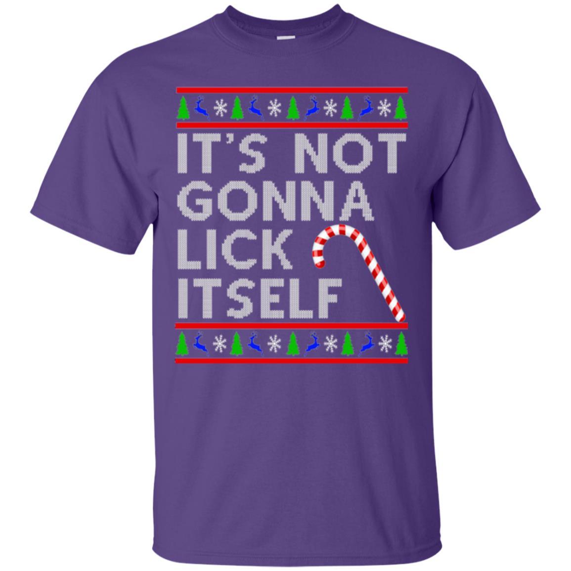 Christmas T-shirt It's Not Gonna Lick Itself Purple