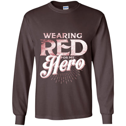 Wearing Red For My Hero Proud Us Army Shirt Dark Chocolate