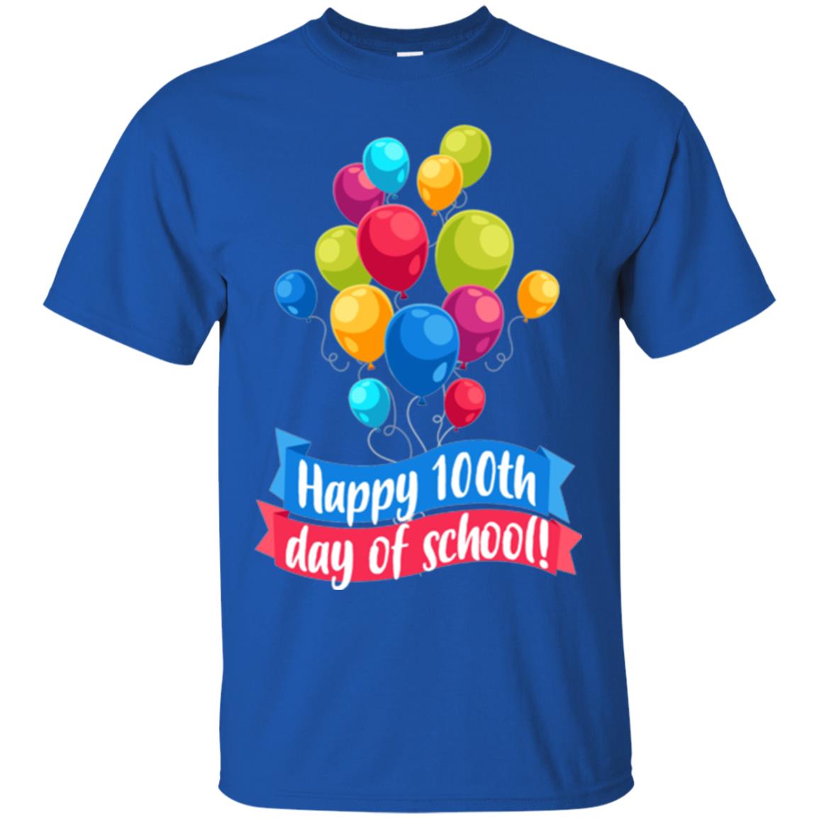 Happy 100th Day Of School Colorful Balloons Funny T-shirt Royal