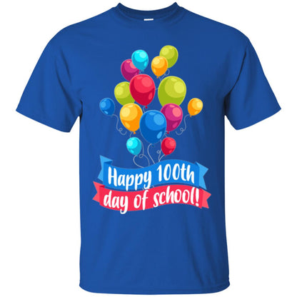 Happy 100th Day Of School Colorful Balloons Funny T-shirt Royal