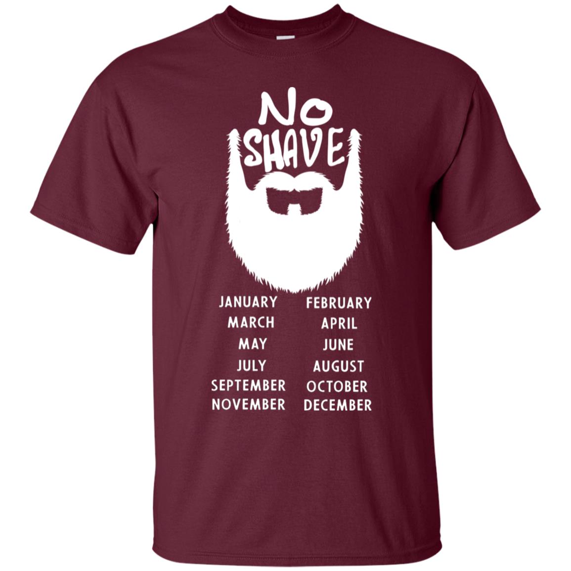 No Shave November Beard Shirt For Mens Maroon