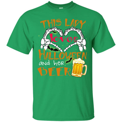 This Girl Loves Halloween And Her Beer Funny Halloween Shirt For Beer Lovers Irish Green