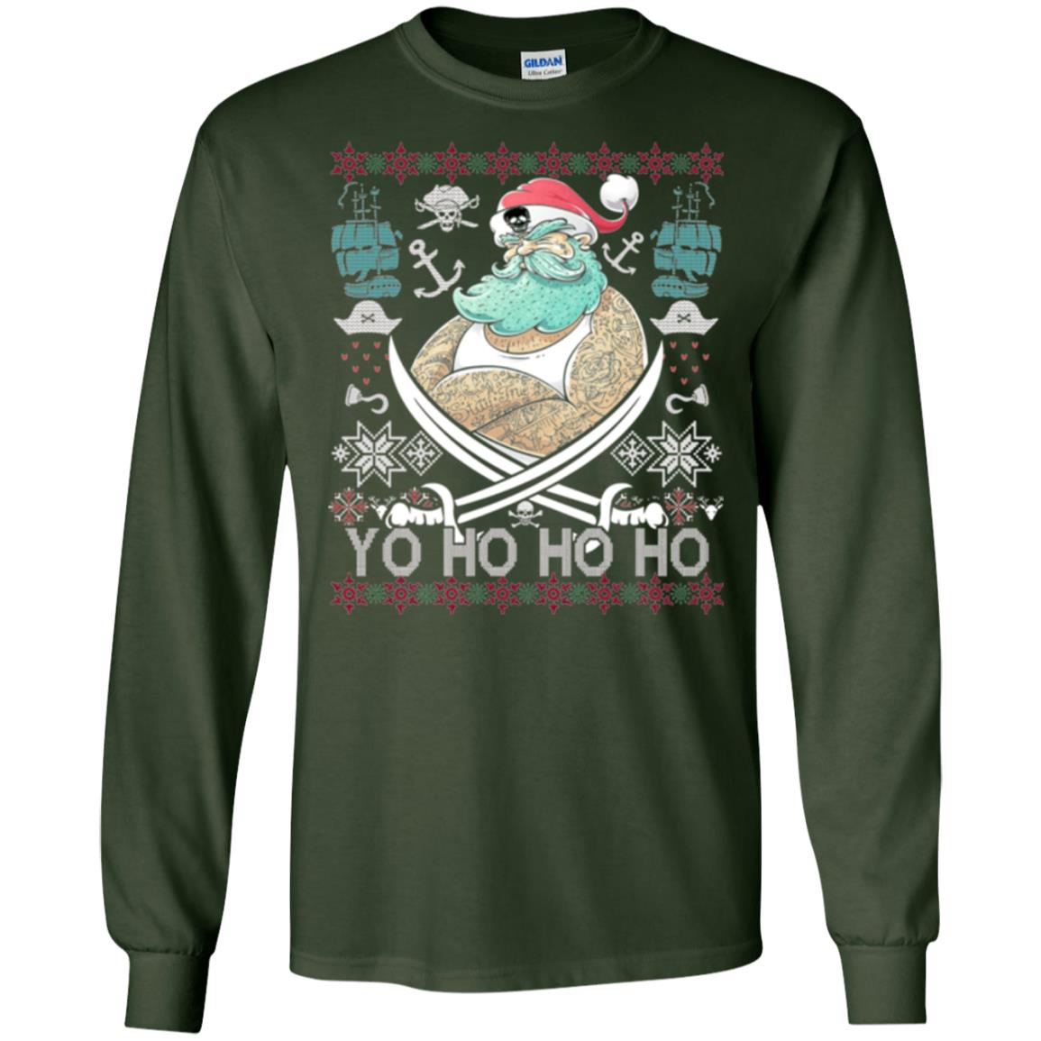 Christmas T-shirt Santa Pirate Forest Green