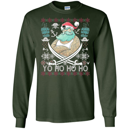 Christmas T-shirt Santa Pirate Forest Green