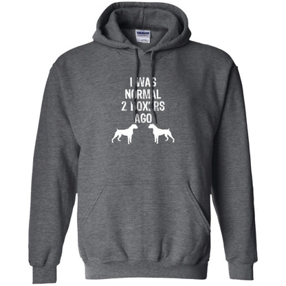 Dog Lover T-shirt I Was Normal 2 Boxers Ago Dark Heather