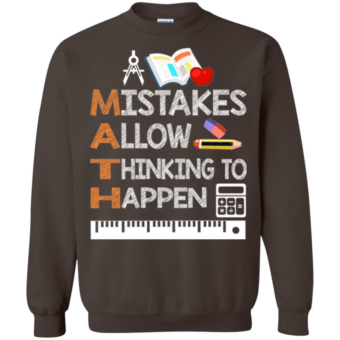 Math Lover T-shirt Mistakes Allow Thinking To Happen Dark Chocolate