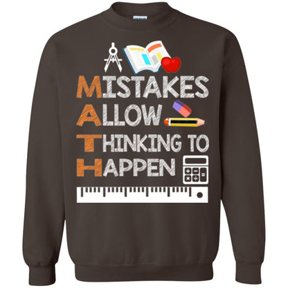 Math Lover T-shirt Mistakes Allow Thinking To Happen Dark Chocolate