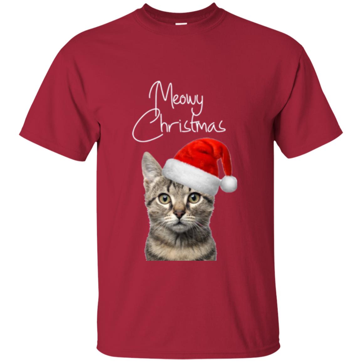Cat Lovers T-shirt Merry Christmas Cardinal