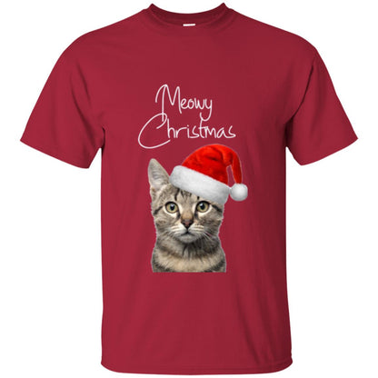 Cat Lovers T-shirt Merry Christmas Cardinal