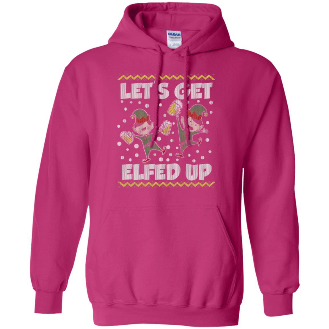 Christmas T-shirt Let's Get Elfed Up Heliconia
