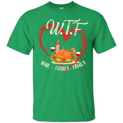 Turkey Wine Family Thanksgiving Drinking Gift Shirt For Family Irish Green