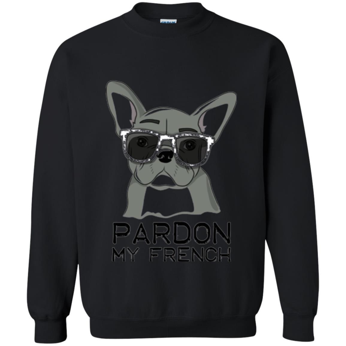 French Bulldog T-shirt Pardon My French T-shirt Black