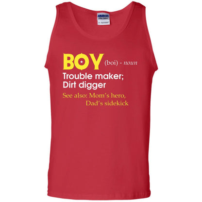 Boy Definition Trouble Maker Dirt Digger Shirt Red