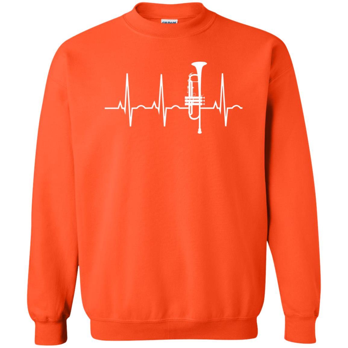 Trumpet Lovers T-Shirt Trumpet Heartbeat Orange