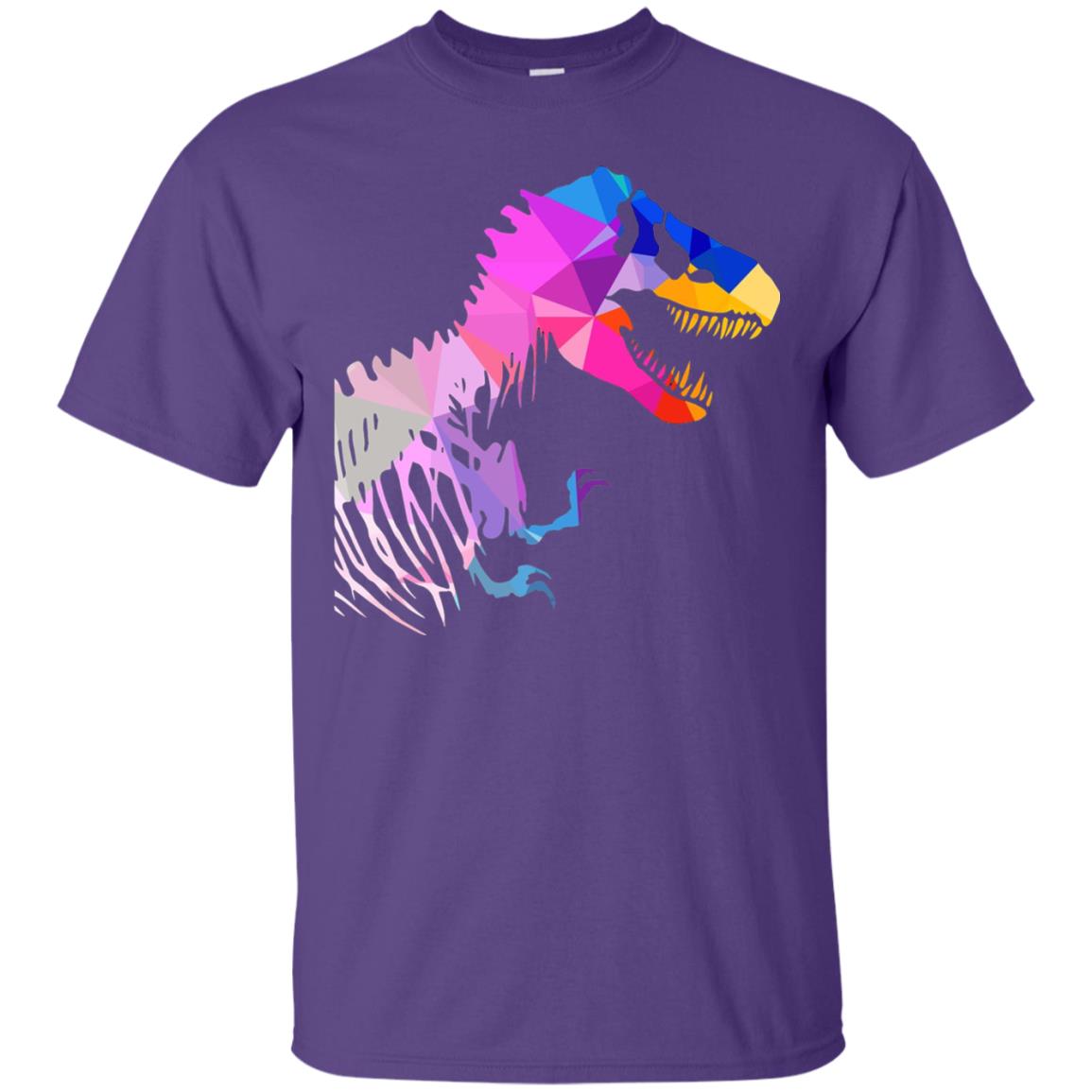 Geometric Abstract Triangular Pattern Dinosaur T-shirt Purple