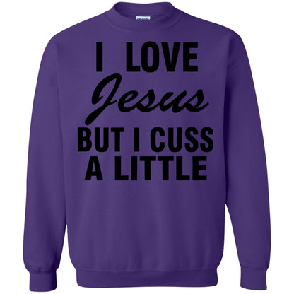 I Love Jesus But I Cuss A Little Shirt Purple