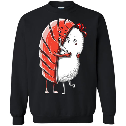 Sushi Lover T-shirt Salmon Sashimi Sushi Hug Love Black