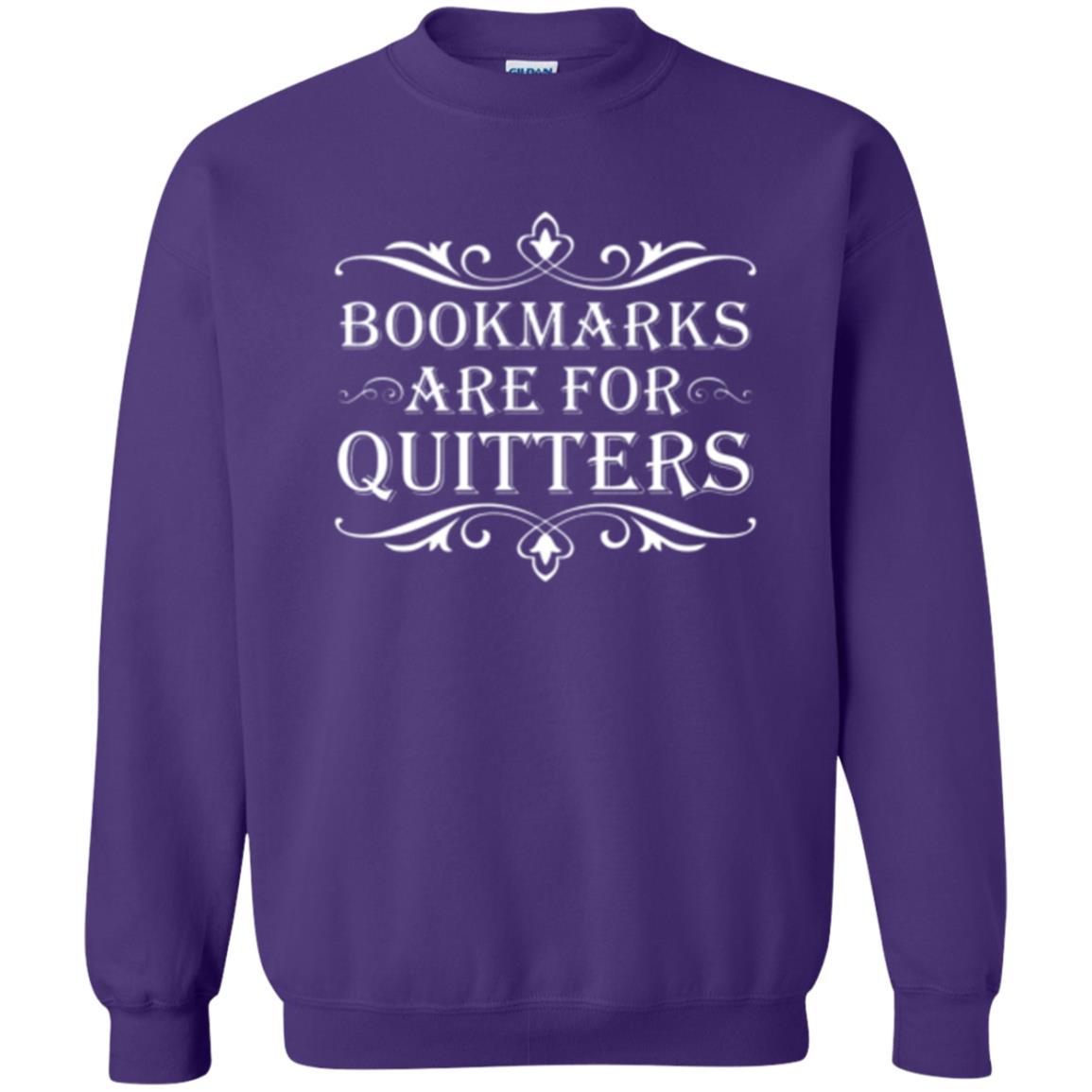 Bookworm T-shirt Bookmarks Are For Quitters Purple