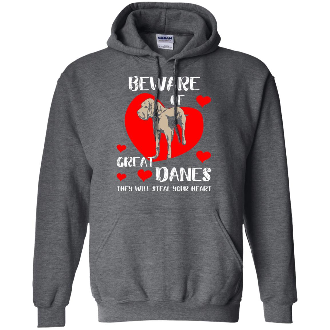 Beware Of Great Danes They Will Steal Your Heart Cute Shirt Dark Heather