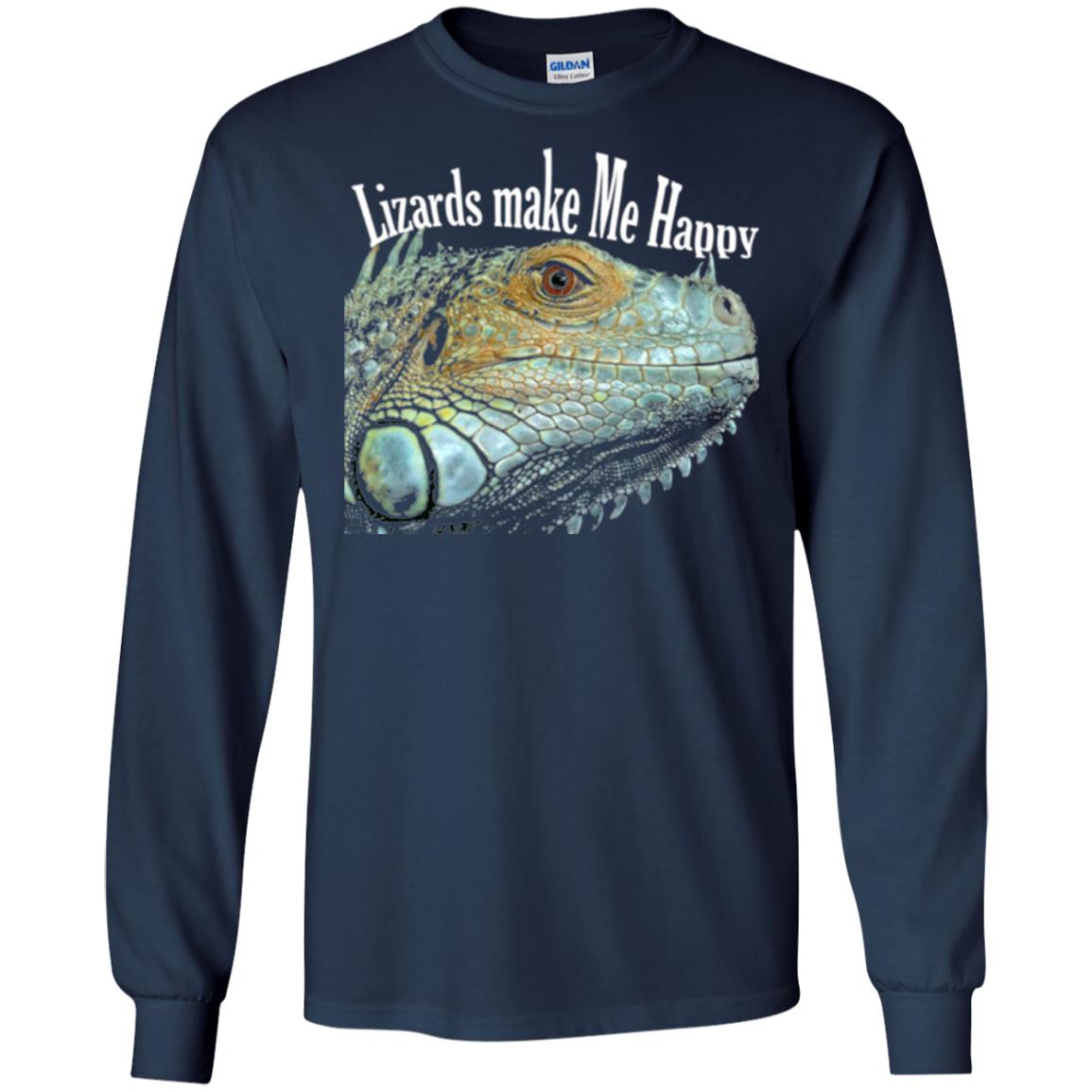 Reptiles Lovers T-shirt Lizards Make Me Happy Navy