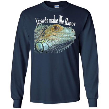 Reptiles Lovers T-shirt Lizards Make Me Happy Navy