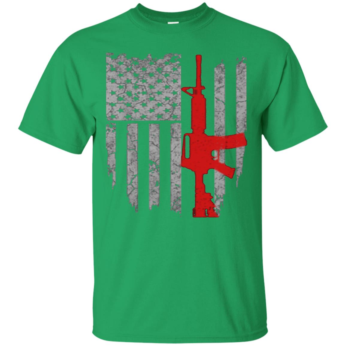 Hunting Lover T-shirt Gun Usa Flag Irish Green