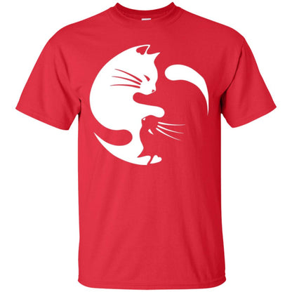 Ying Yang Cat T-shirt Red