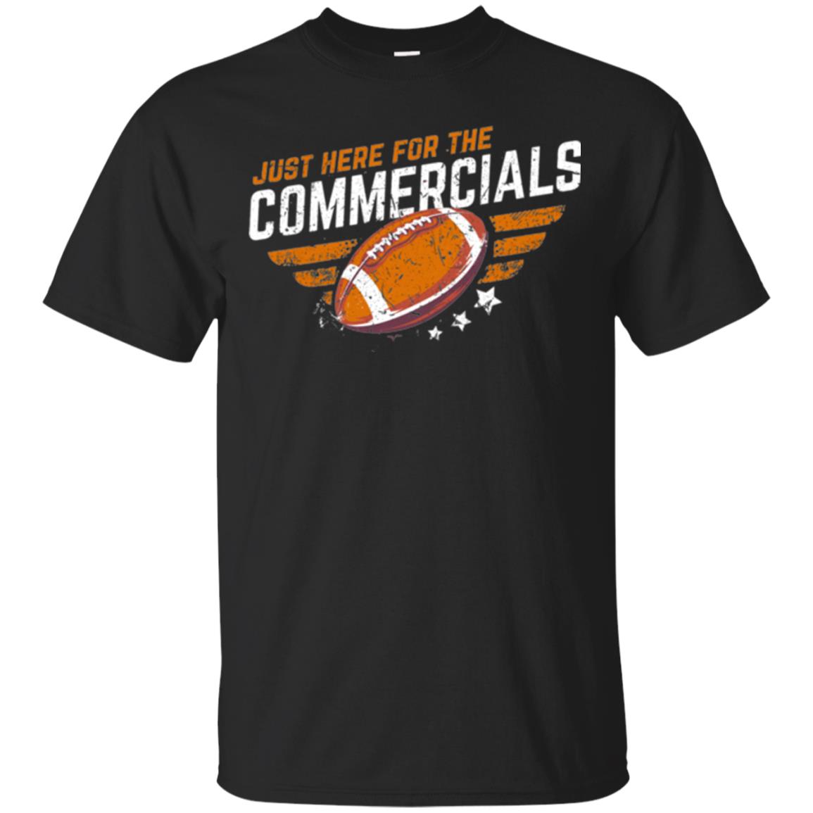 Football Lover T-shirt Just Here For The Commercials Black