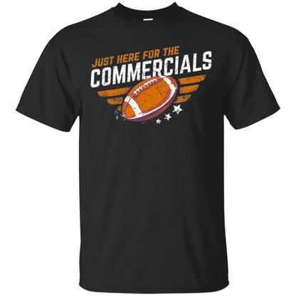 Football Lover T-shirt Just Here For The Commercials Black