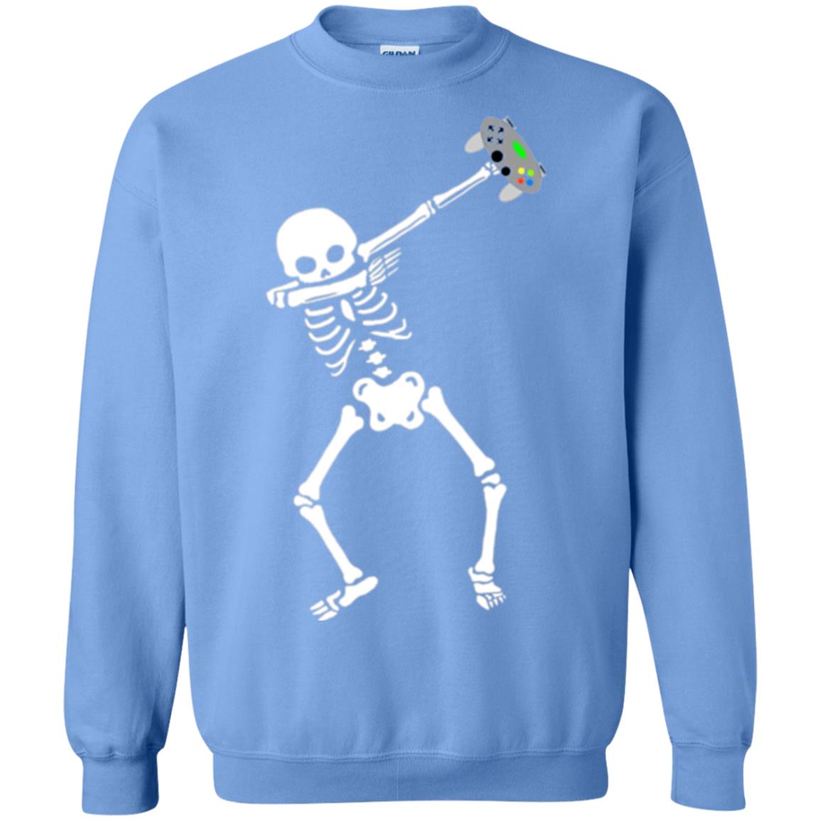 Gamer T-shirt Dabbing Skeleton Carolina Blue