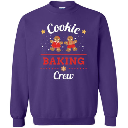 Christmas T-shirt Gingerbread Cookie Baking Crew Purple