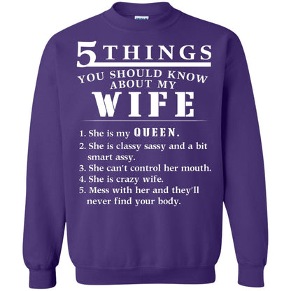 5 Things You Should Know About My Wife Husband T-shirt Purple