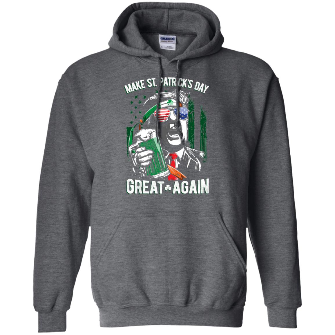 Make St Patricks Day Great Again Trump Leprechaun T-shirt Dark Heather