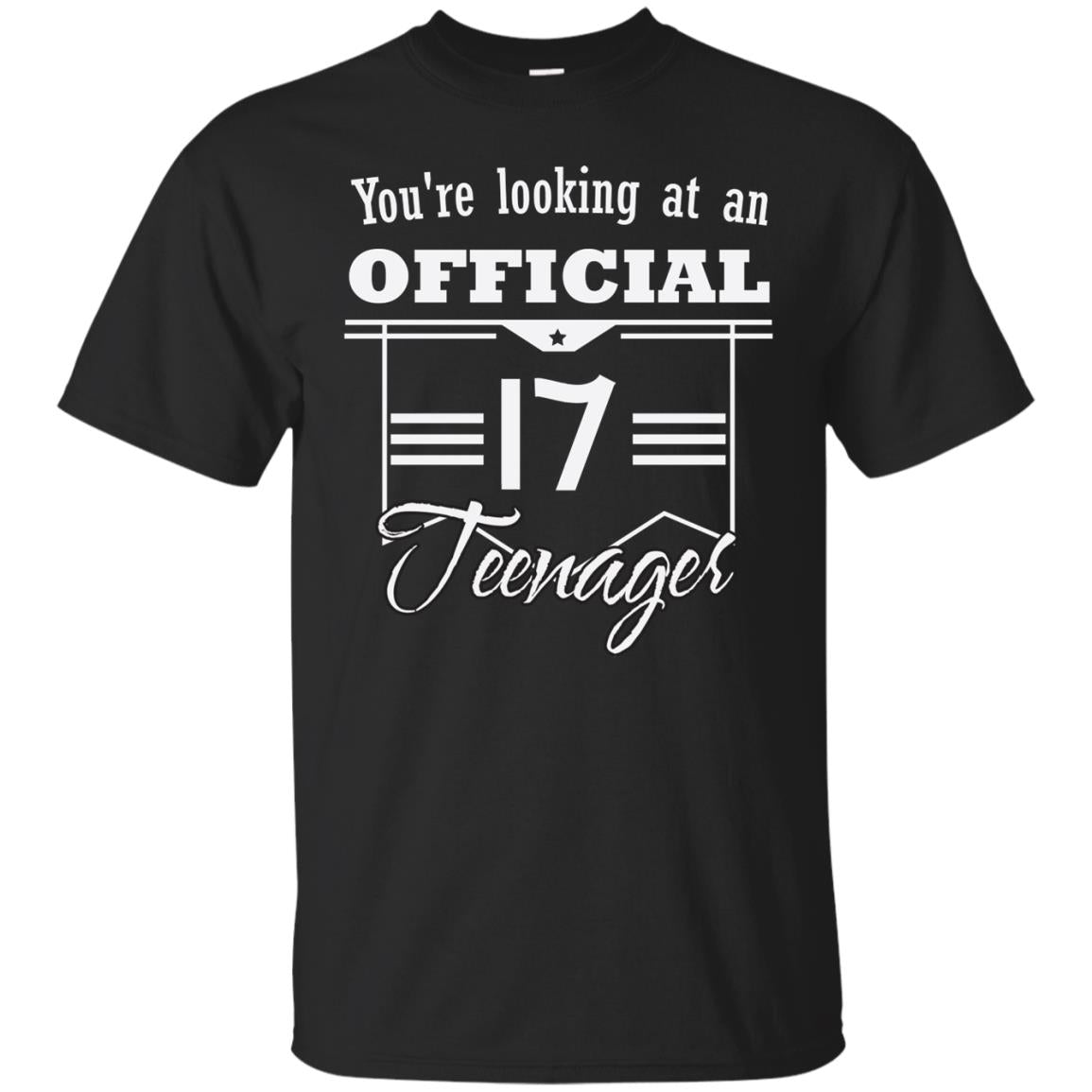 You're Looking At An Official 17 Teenager 17th Birthday Shirt Black