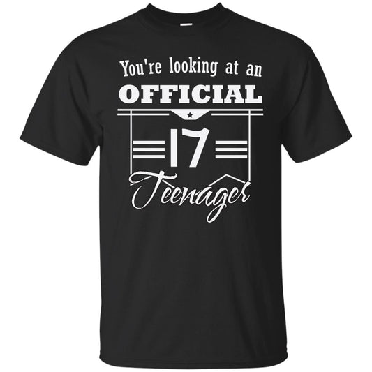 You're Looking At An Official 17 Teenager 17th Birthday Shirt Black