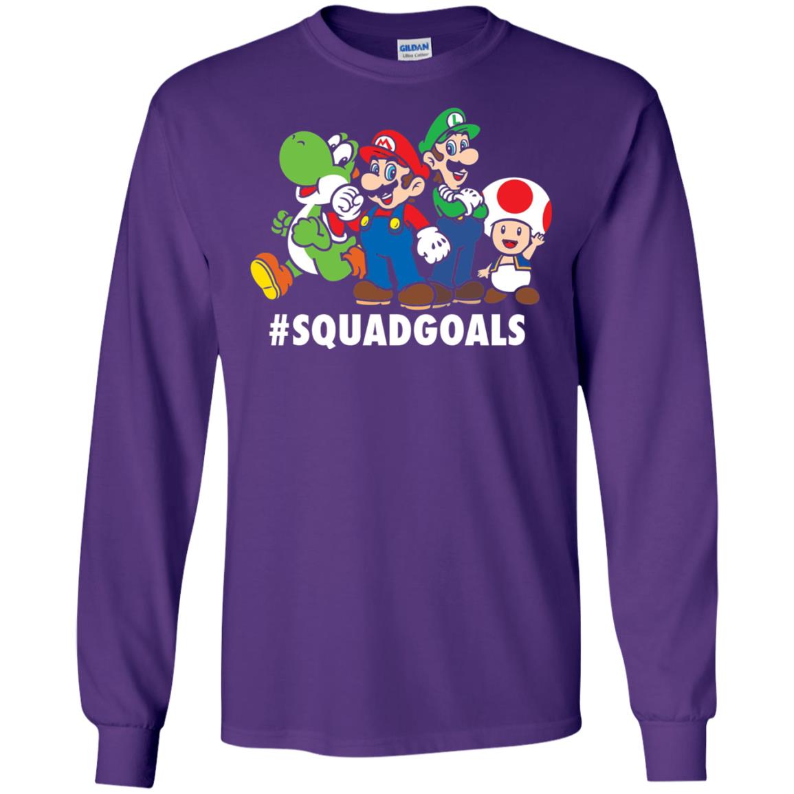 Nintendo Super Mario Luigi #squadgoals Gamer T-shirt Purple