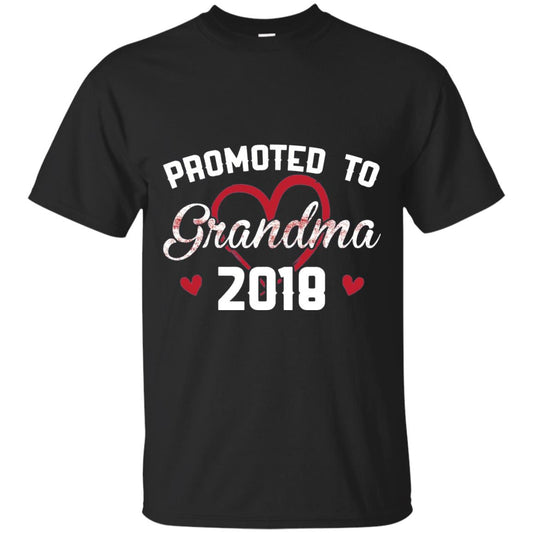 Promoted To Grandma 2018 Love Grandmas Mothers Day T-shirt Black