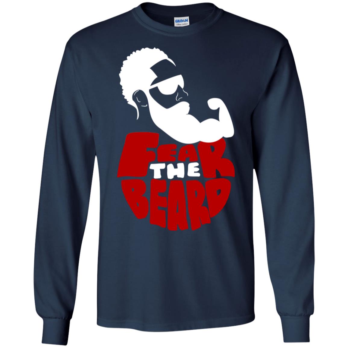 Fear The Beard No Shave November Gift Shirt For Mens Navy