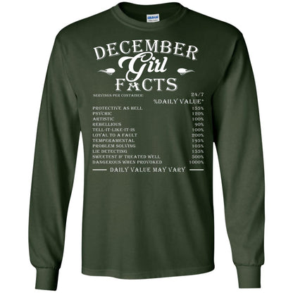 December Girl Facts T-shirt Forest Green