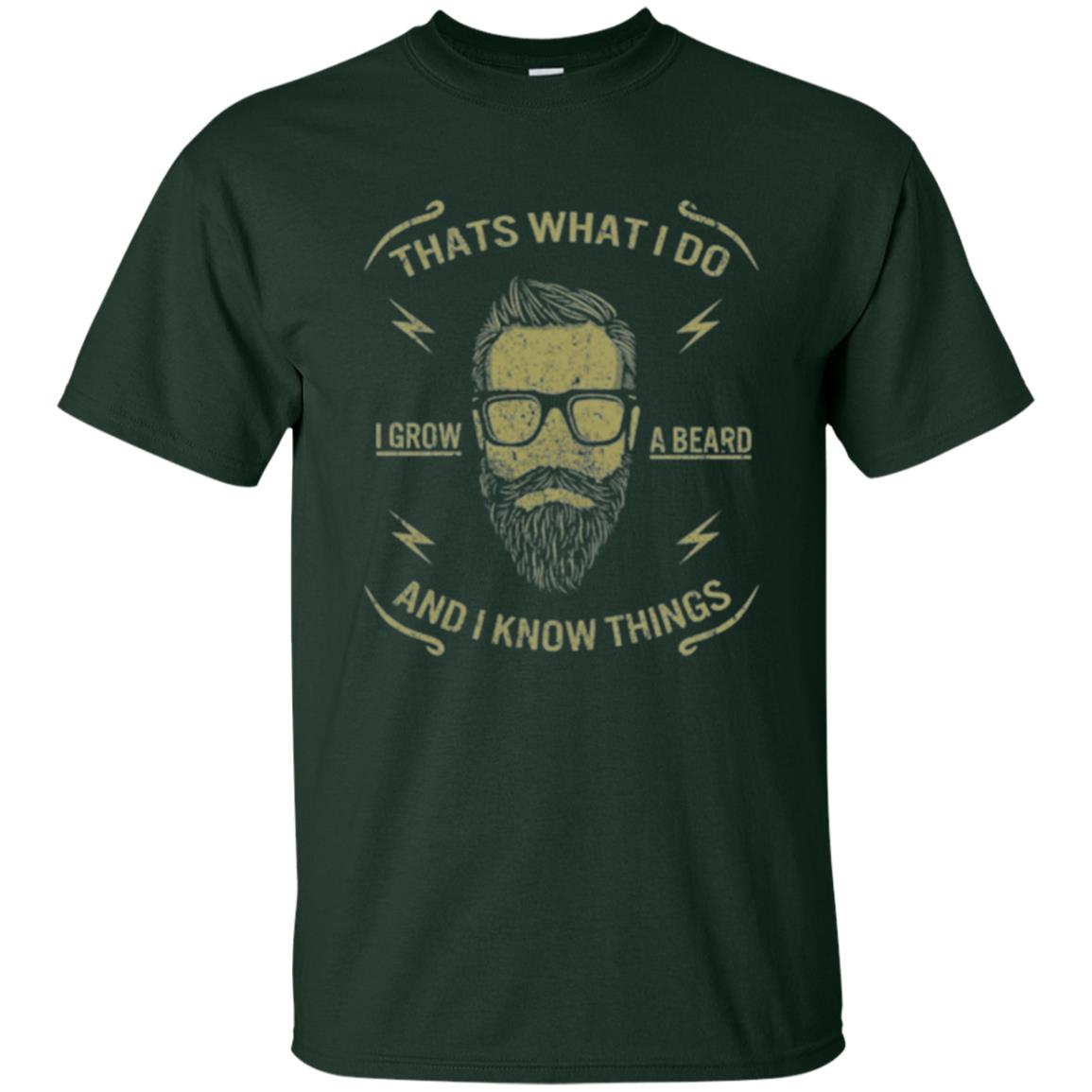 Funny Joke Retro Vintage T-shirt That What I Do I Grow A Beard Forest Green