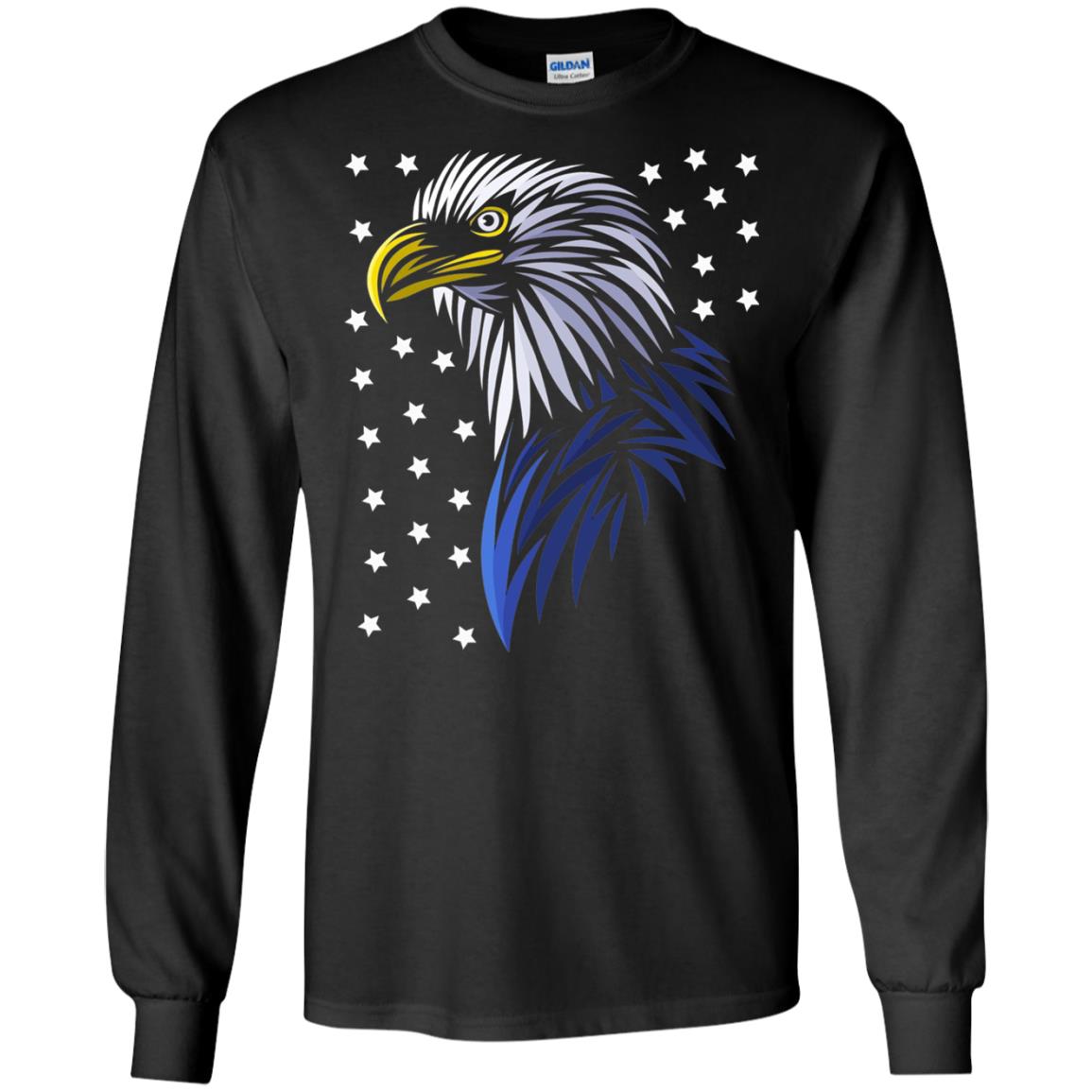 Usa Eagle Flag Stars T-shirt Tribal Style T-shirt Black